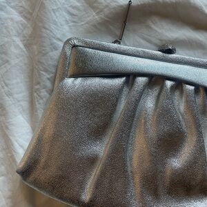 60s 70s vintage Miss Lewis mod silver metallic small evening bag purse